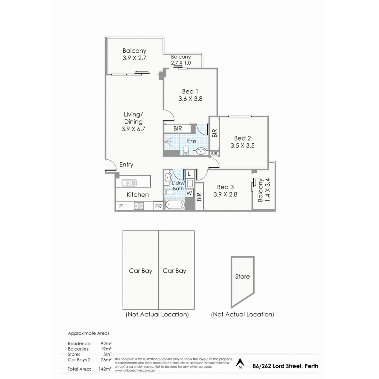 Floorplan of Homely apartment listing, 86/262 Lord Street, Perth WA 6000