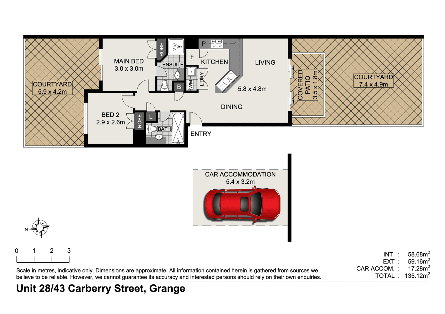 Floorplan of Homely apartment listing, Unit 28/43 Carberry Street, Grange QLD 4051