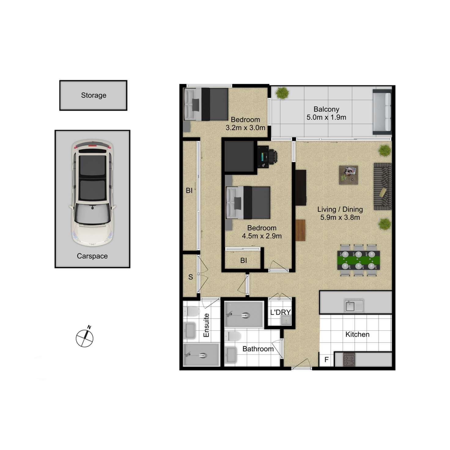 Floorplan of Homely apartment listing, 66/46 Honeysett View, Kingston ACT 2604