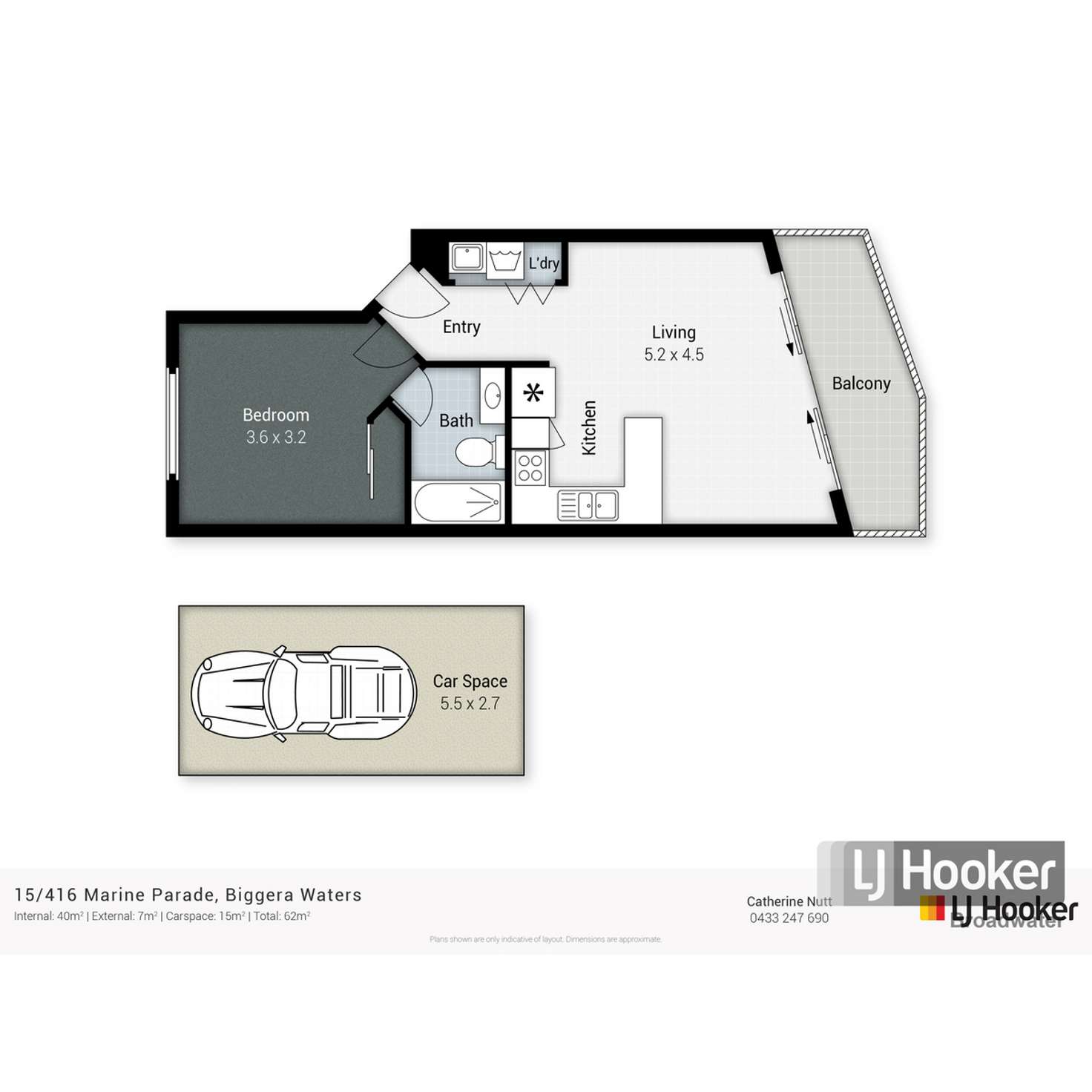 Floorplan of Homely apartment listing, 15/416 Marine Parade, Biggera Waters QLD 4216