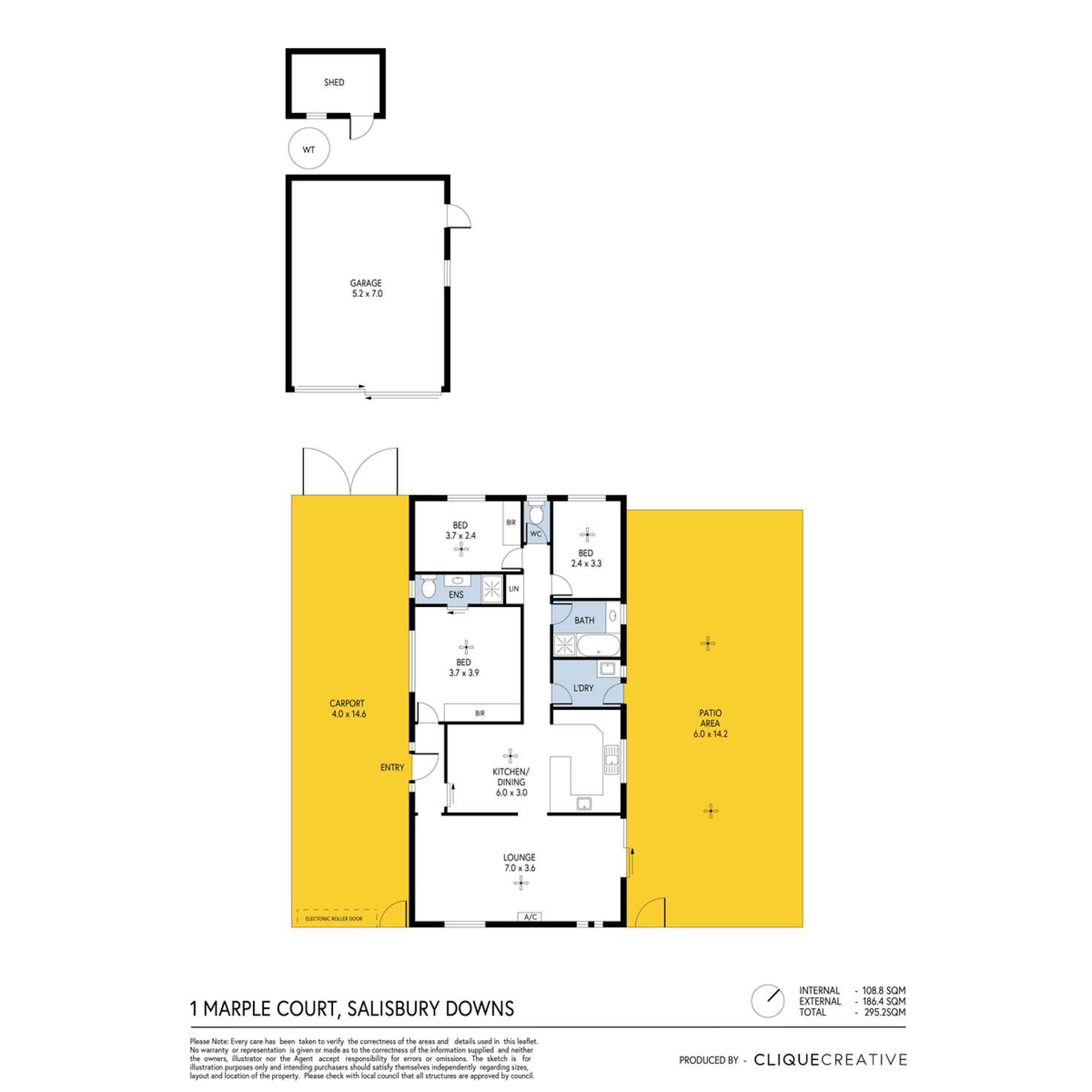 Floorplan of Homely house listing, 1 Marple Court, Salisbury Downs SA 5108