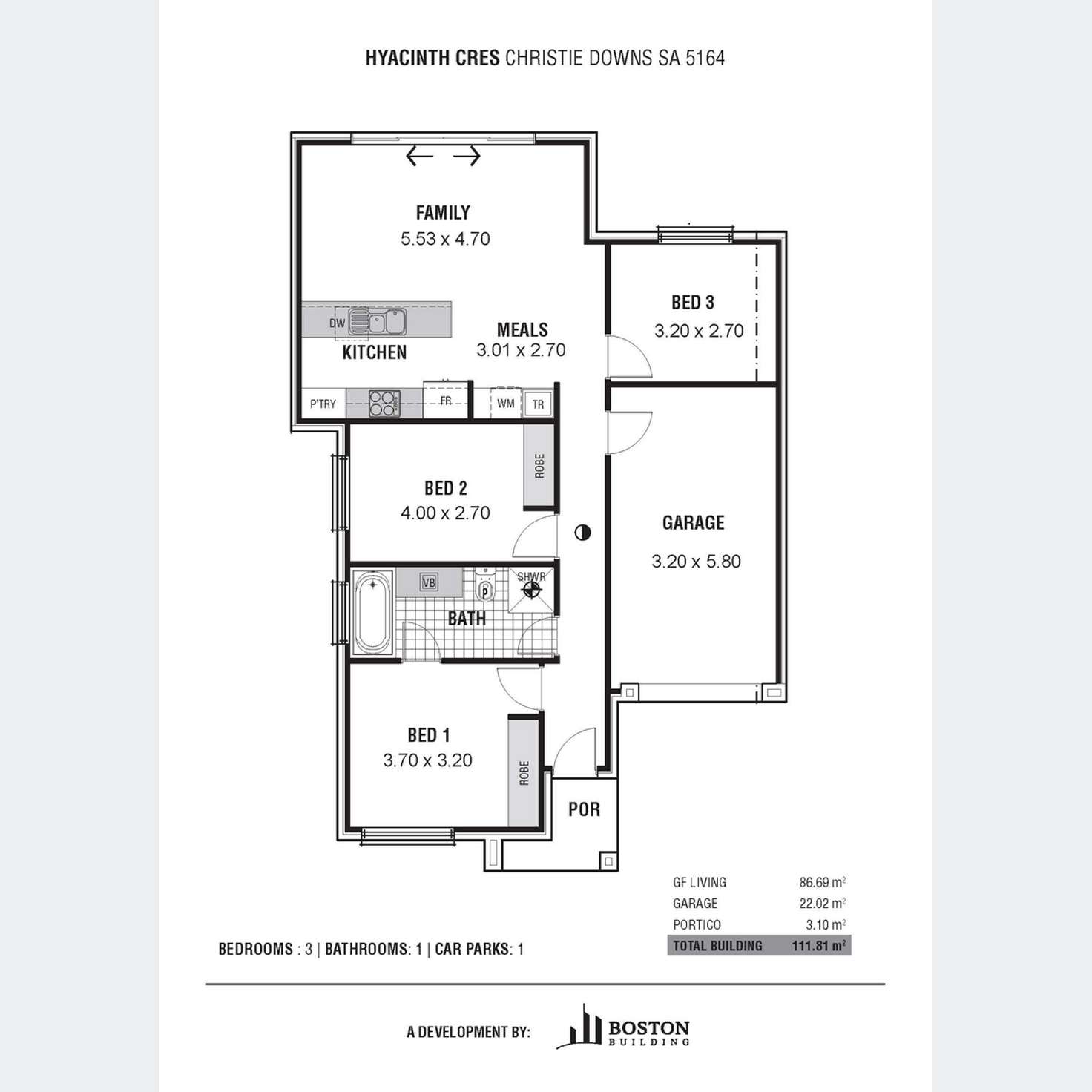 Floorplan of Homely semiDetached listing, Lot 203 Hyacinth Crescent, Christie Downs SA 5164