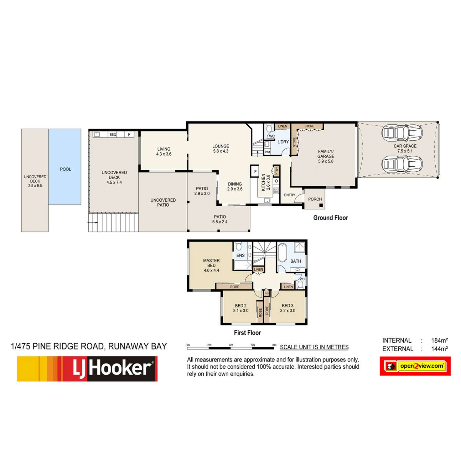Floorplan of Homely semiDetached listing, 1/475 Pine Ridge Road, Runaway Bay QLD 4216