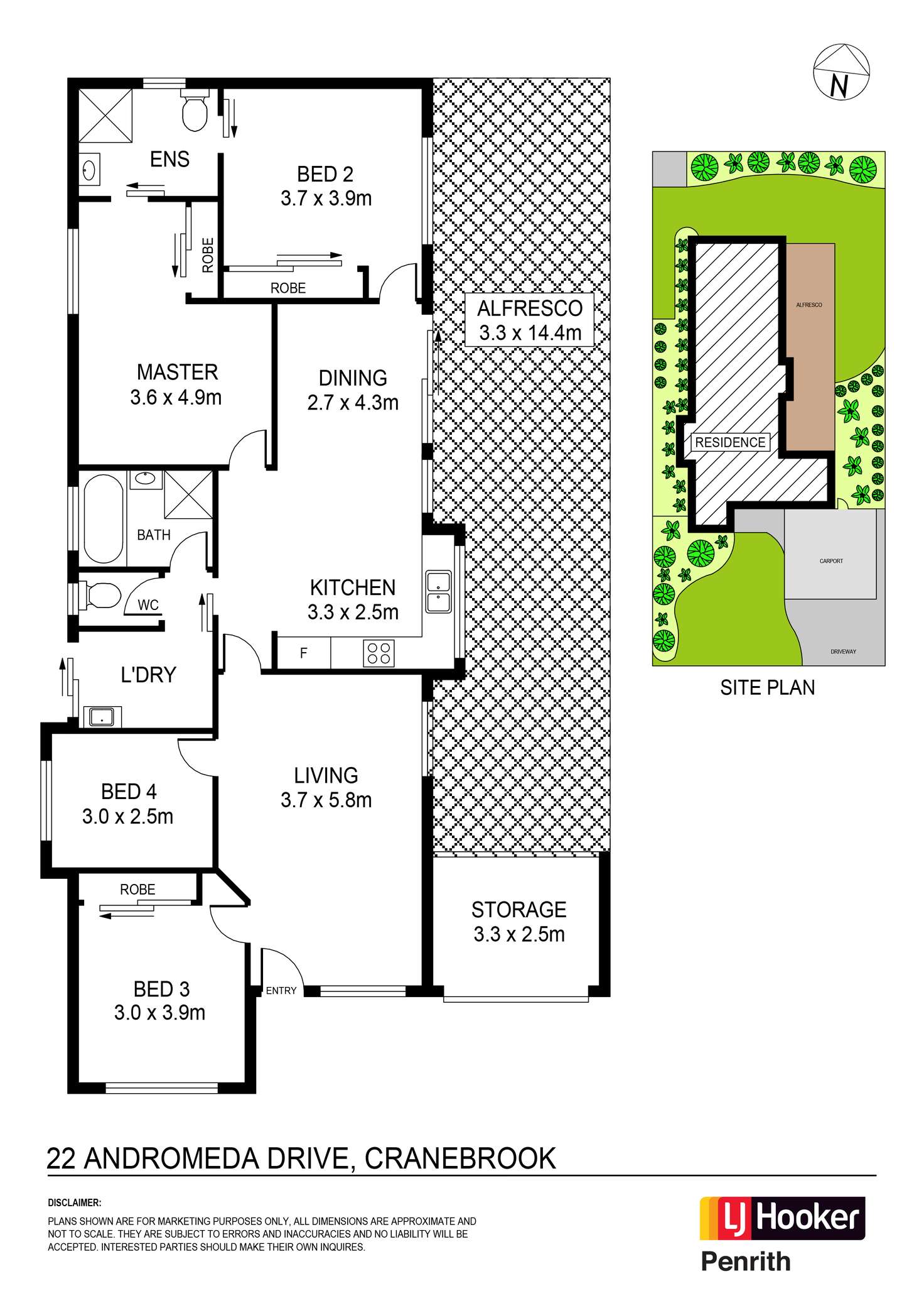 Floorplan of Homely house listing, 22 Andromeda Drive, Cranebrook NSW 2749