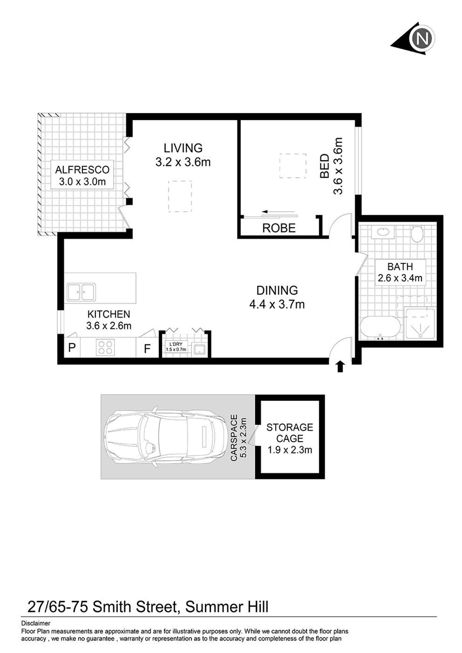 Floorplan of Homely apartment listing, 27/65-75 Smith Street, Summer Hill NSW 2130