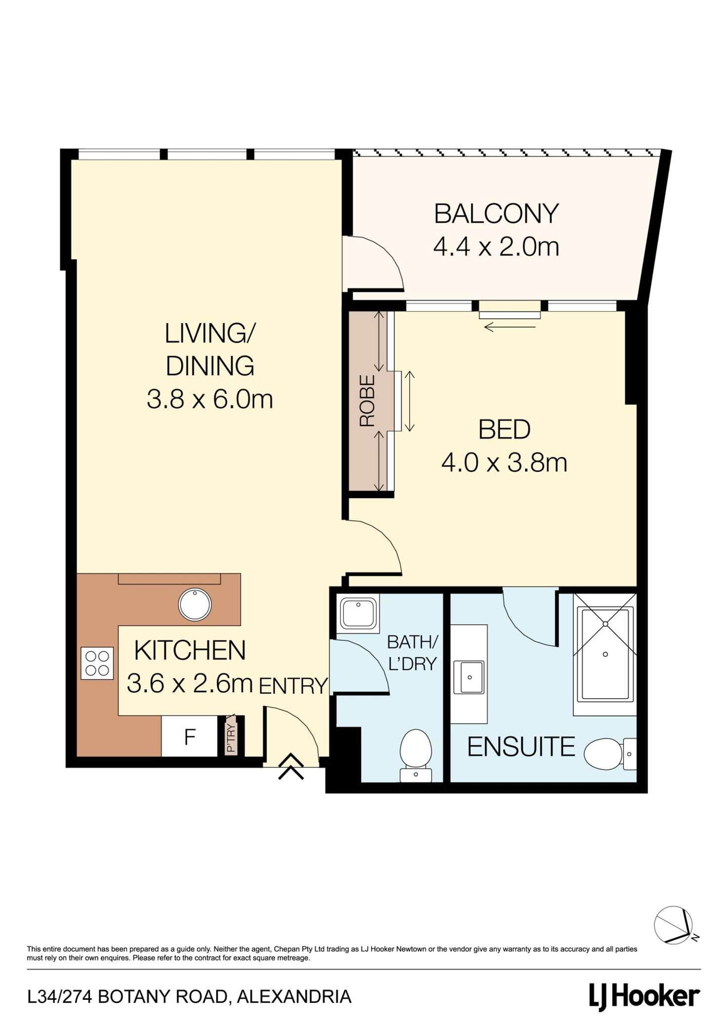 Floorplan of Homely apartment listing, L34/274 Botany Road, Alexandria NSW 2015