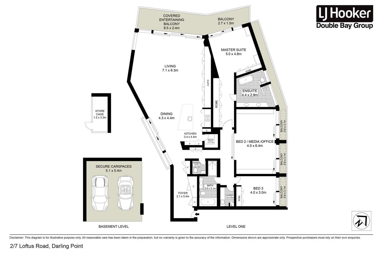 Floorplan of Homely apartment listing, 2/7 Loftus Road, Darling Point NSW 2027