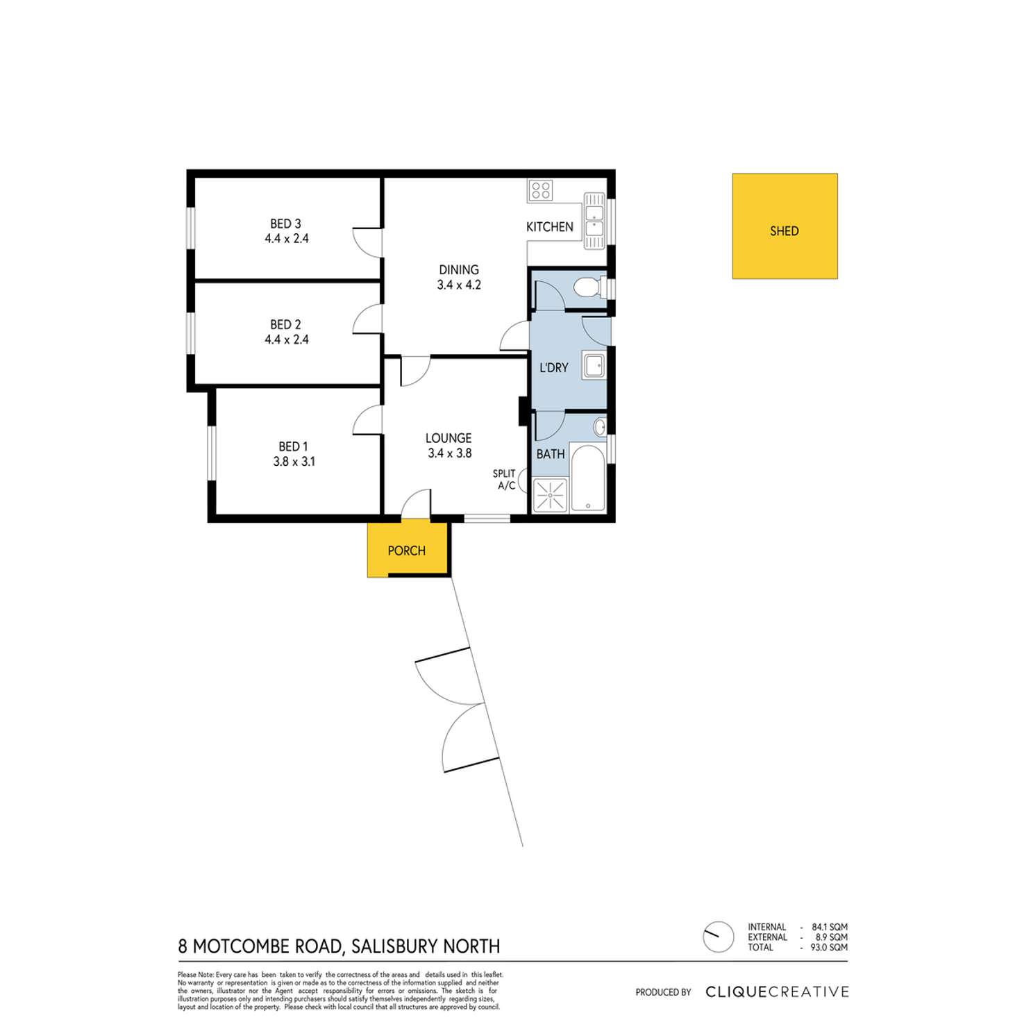 Floorplan of Homely house listing, 8 Motcombe Road, Salisbury North SA 5108