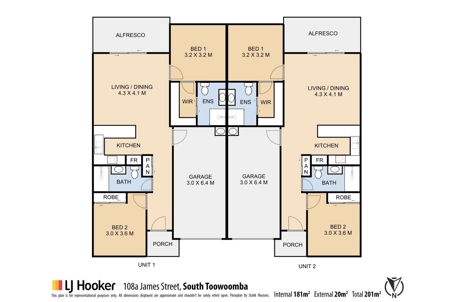 Floorplan of Homely semiDetached listing, 1&2/108A James Street, South Toowoomba QLD 4350