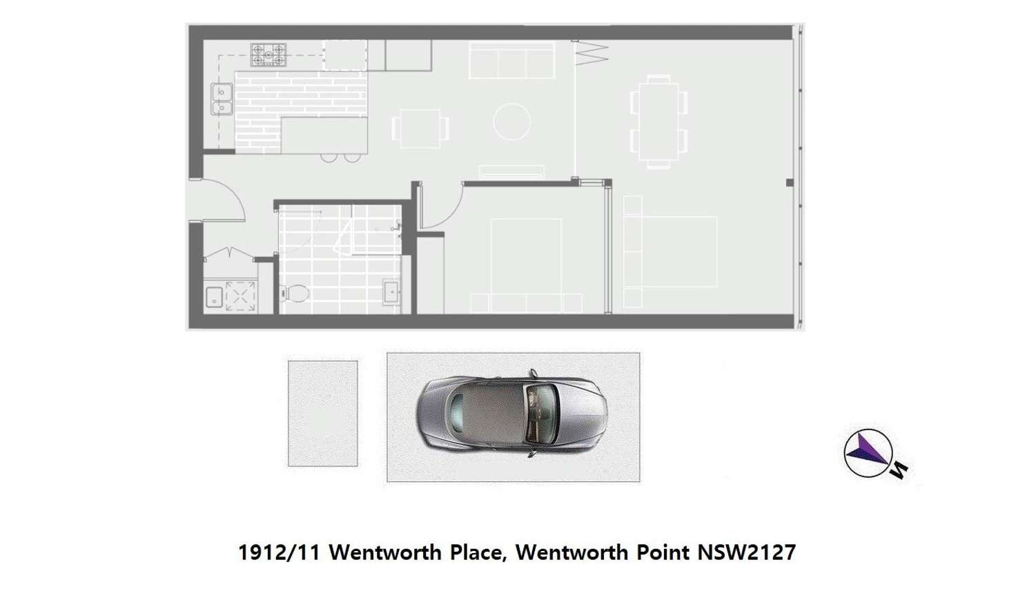 Floorplan of Homely unit listing, 1912/11 Wentworth Place, Wentworth Point NSW 2127