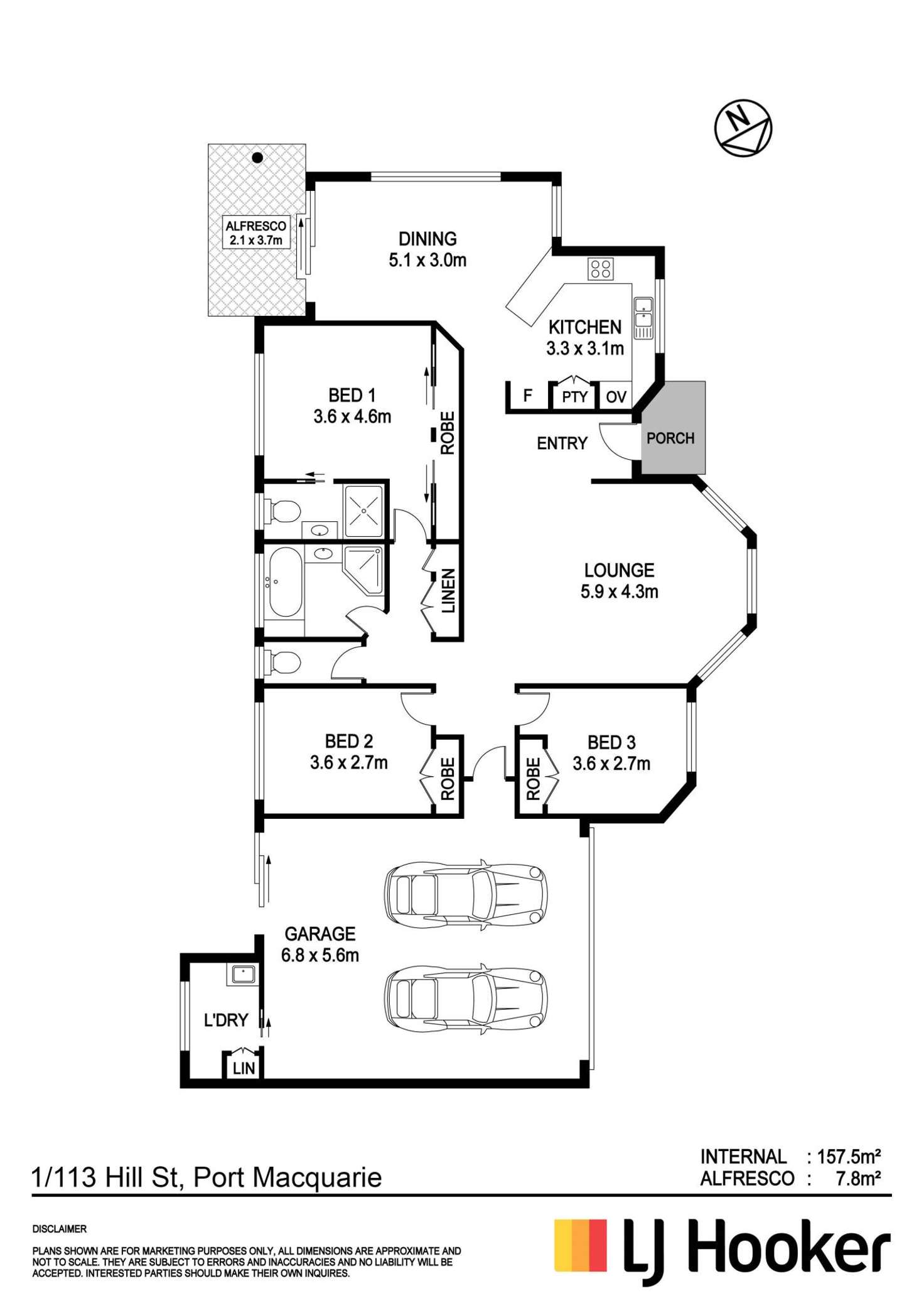 Floorplan of Homely villa listing, 1/111-113 Hill Street, Port Macquarie NSW 2444
