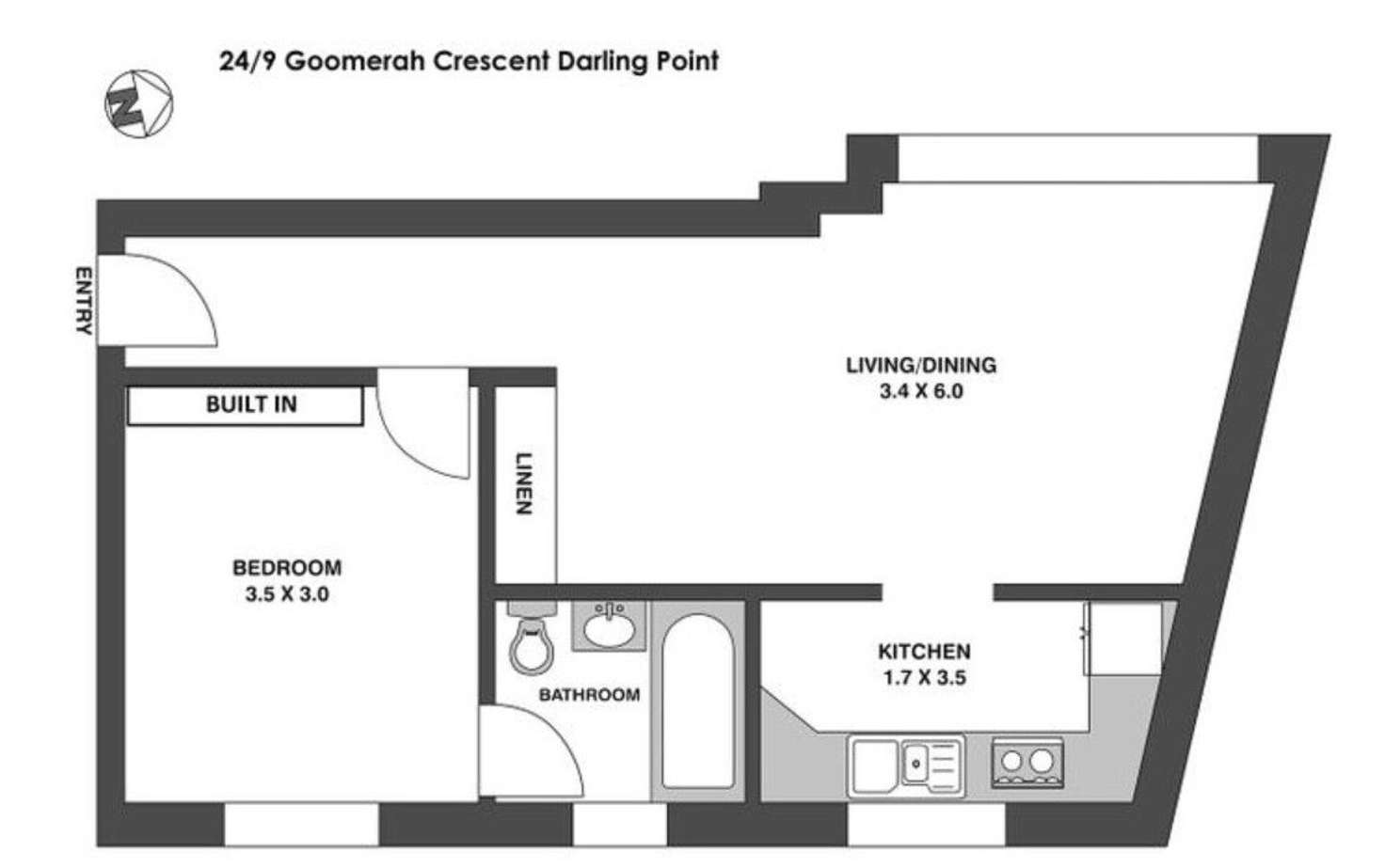 Floorplan of Homely apartment listing, 24/9 Goomerah Crescent, Darling Point NSW 2027