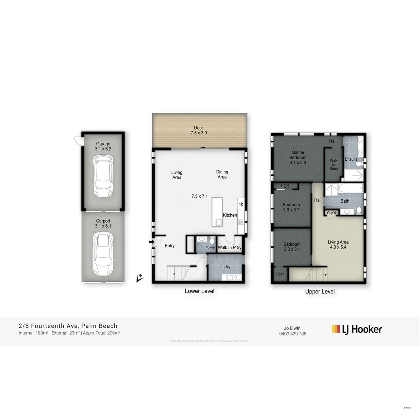 Floorplan of Homely townhouse listing, 2/8 Fourteenth Avenue, Palm Beach QLD 4221