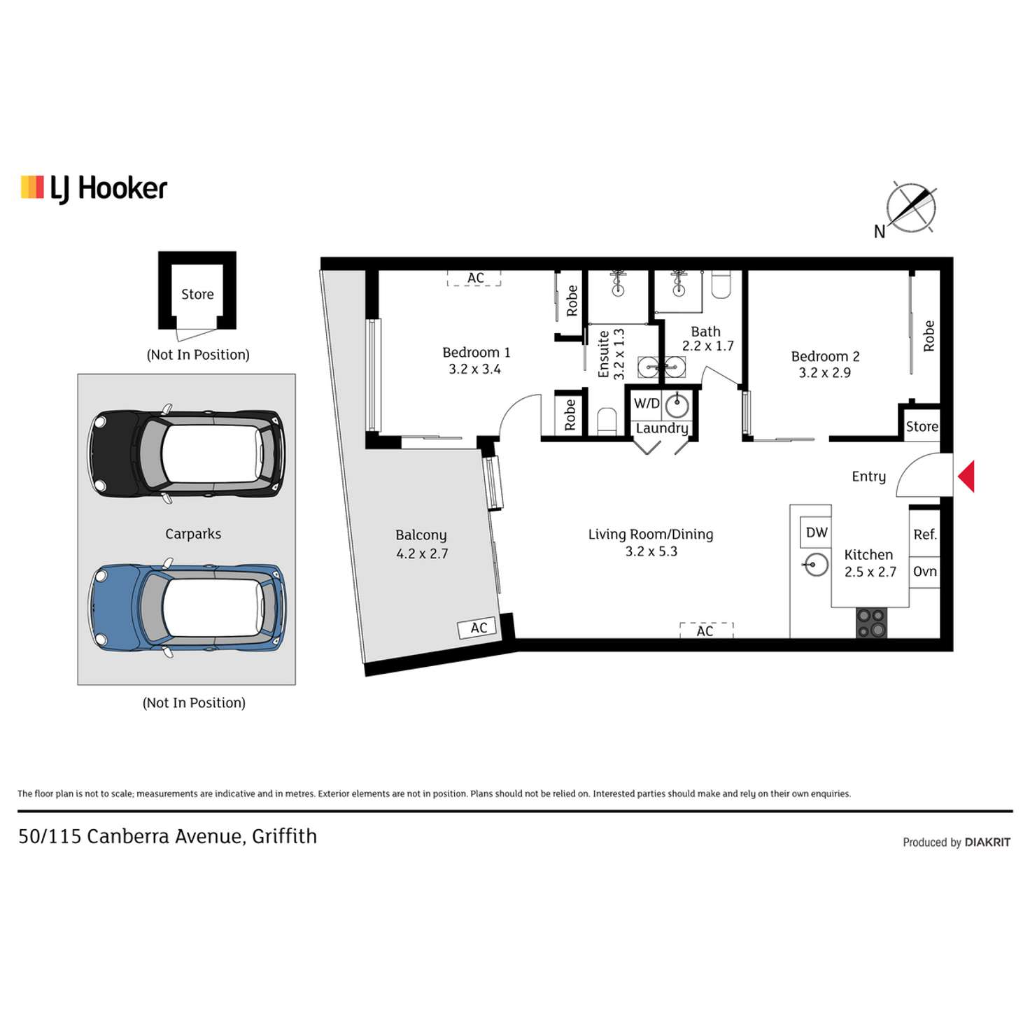Floorplan of Homely apartment listing, 50/115 Canberra Avenue, Griffith ACT 2603