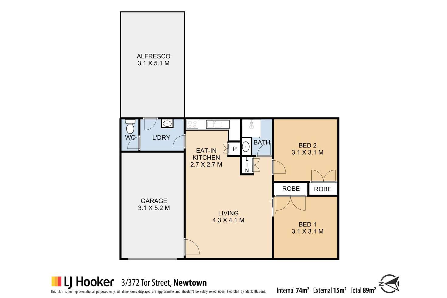 Floorplan of Homely unit listing, 3/372 Tor Street, Newtown QLD 4350