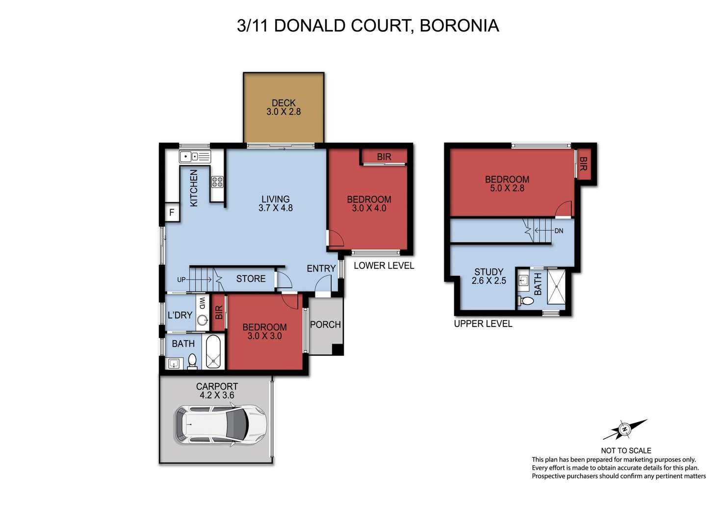 Floorplan of Homely townhouse listing, 3/11 Donald Court, Boronia VIC 3155