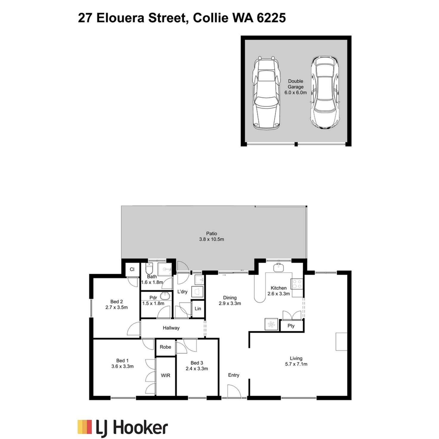 Floorplan of Homely house listing, 27 Elouera Street, Collie WA 6225