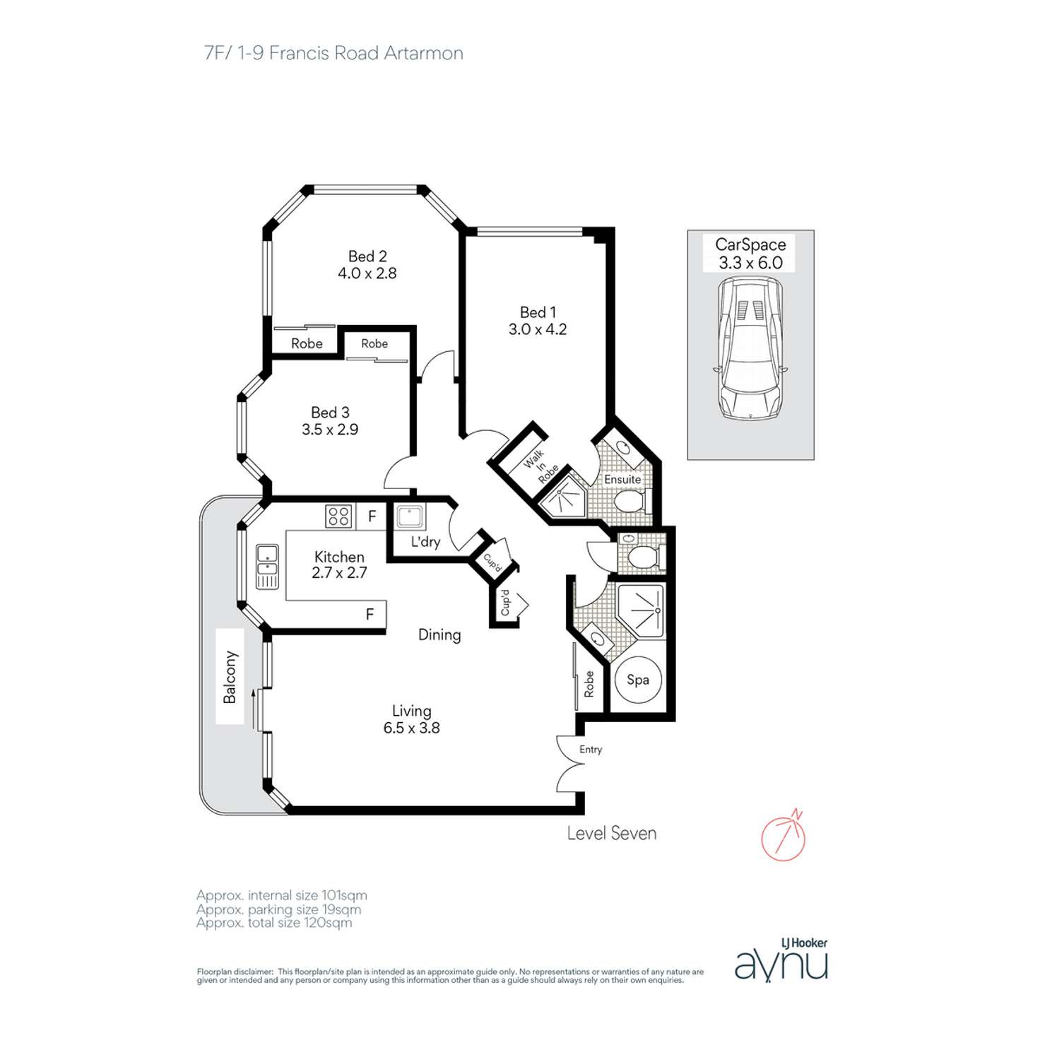 Floorplan of Homely apartment listing, 7F/1-9 Francis Road, Artarmon NSW 2064
