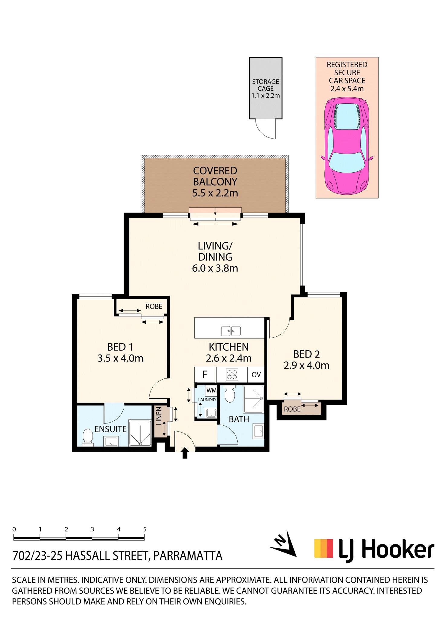 Floorplan of Homely apartment listing, Apartment 702/23-25 Hassall Street, Parramatta NSW 2150