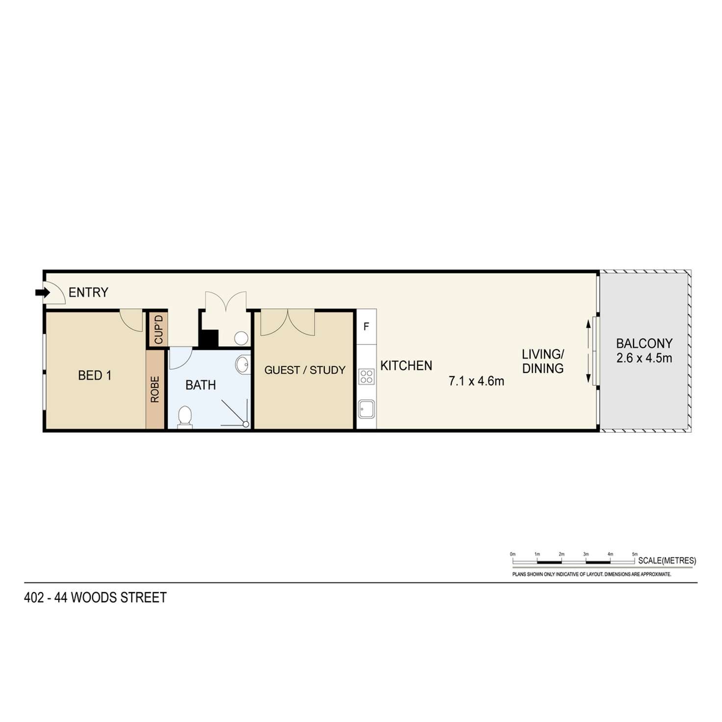 Floorplan of Homely apartment listing, 402/44 Woods Street, Darwin City NT 800