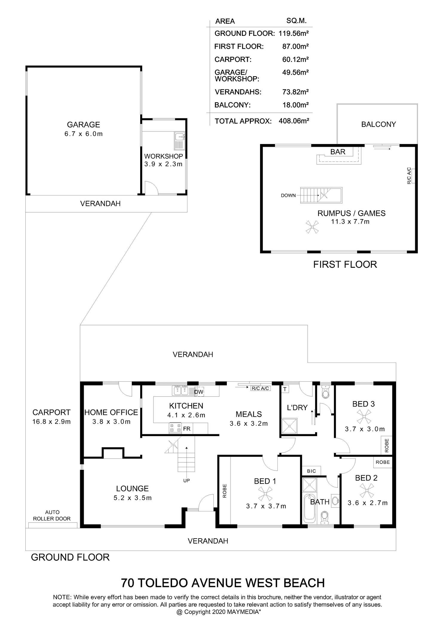 Floorplan of Homely house listing, 70 Toledo Avenue, West Beach SA 5024