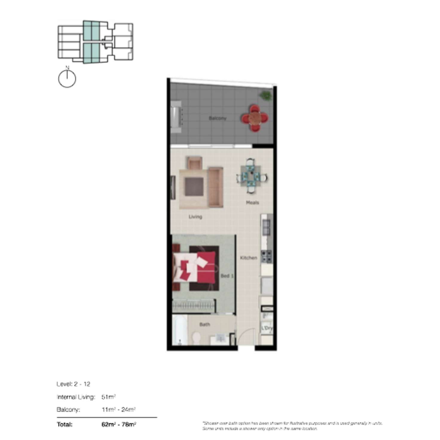 Floorplan of Homely unit listing, 502/17 Bath Street, Labrador QLD 4215