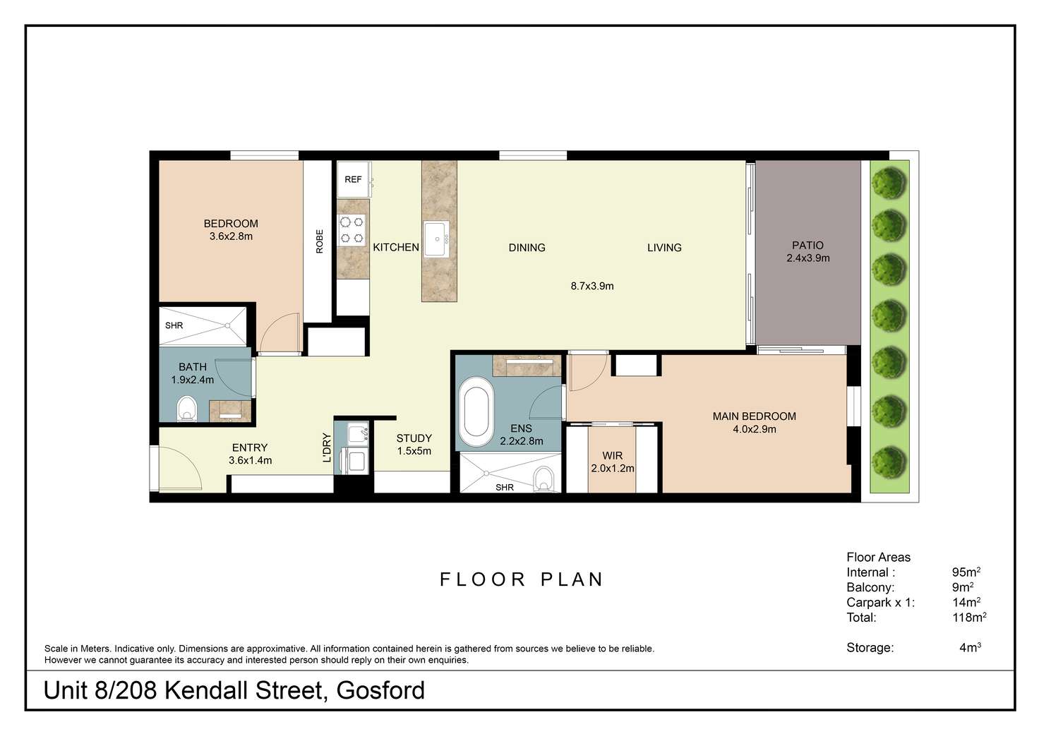 Floorplan of Homely unit listing, 8/208 Kendall Street, Gosford NSW 2250