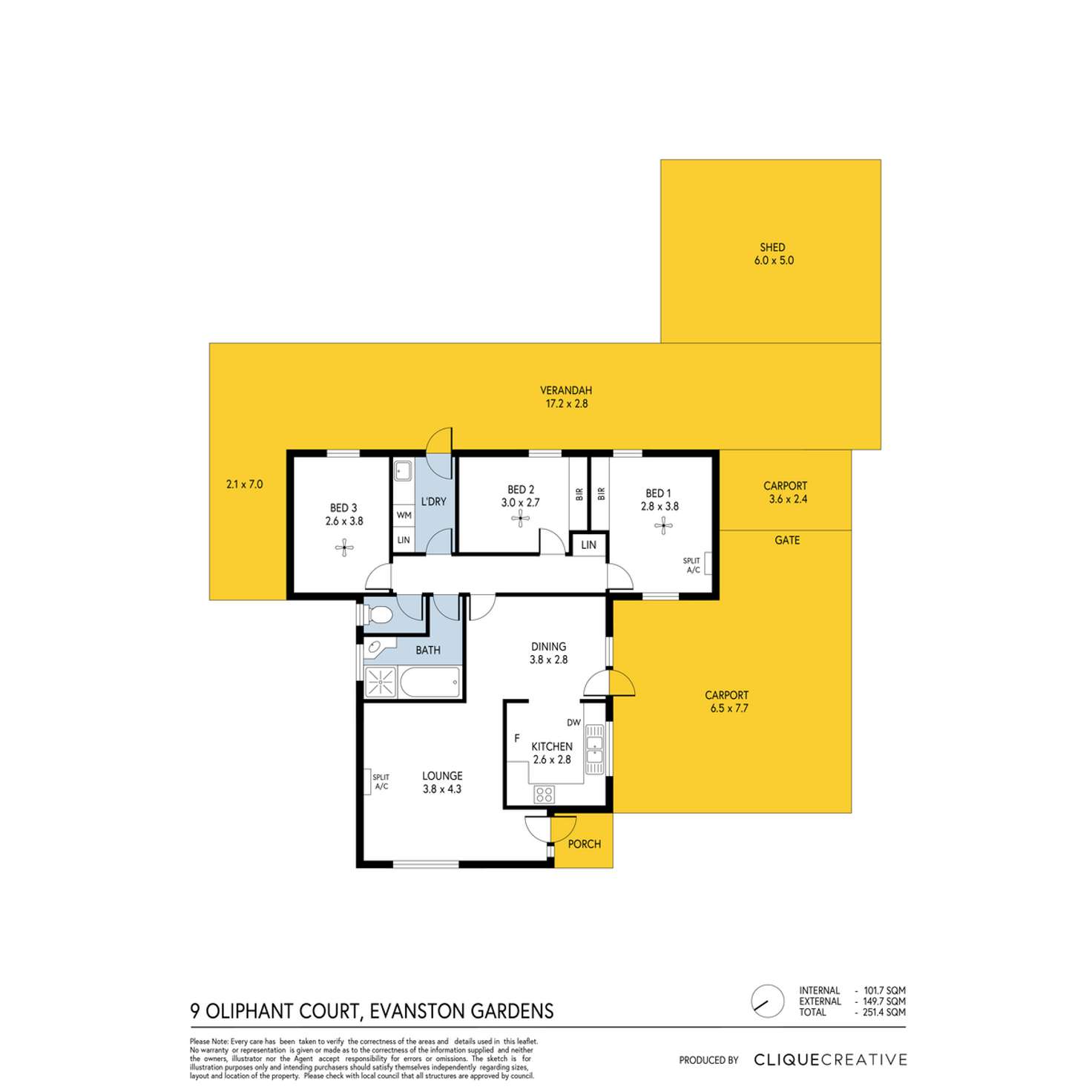 Floorplan of Homely house listing, 9 Oliphant Court, Evanston Gardens SA 5116