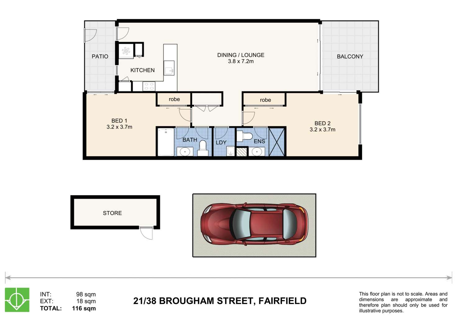 Floorplan of Homely unit listing, 21/38 Brougham Street, Fairfield QLD 4103