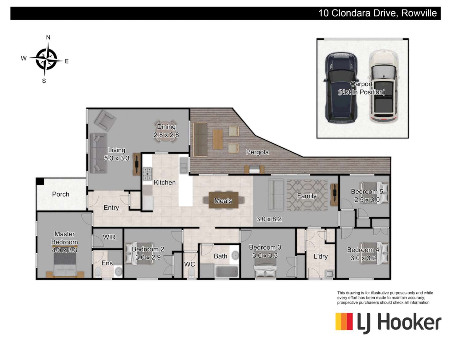 Floorplan of Homely house listing, 10 Clondara Drive, Rowville VIC 3178