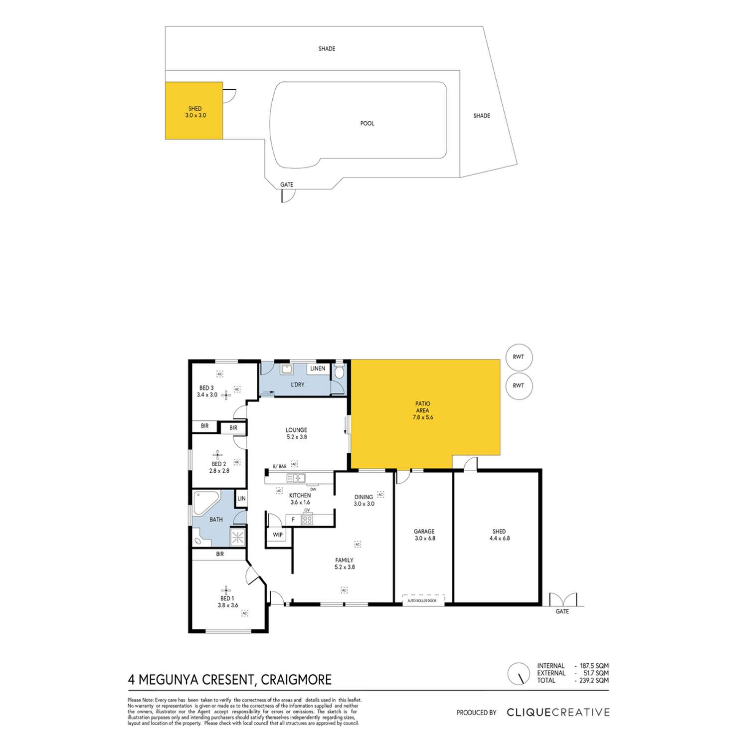 Floorplan of Homely house listing, 4 Megunya Crescent, Craigmore SA 5114