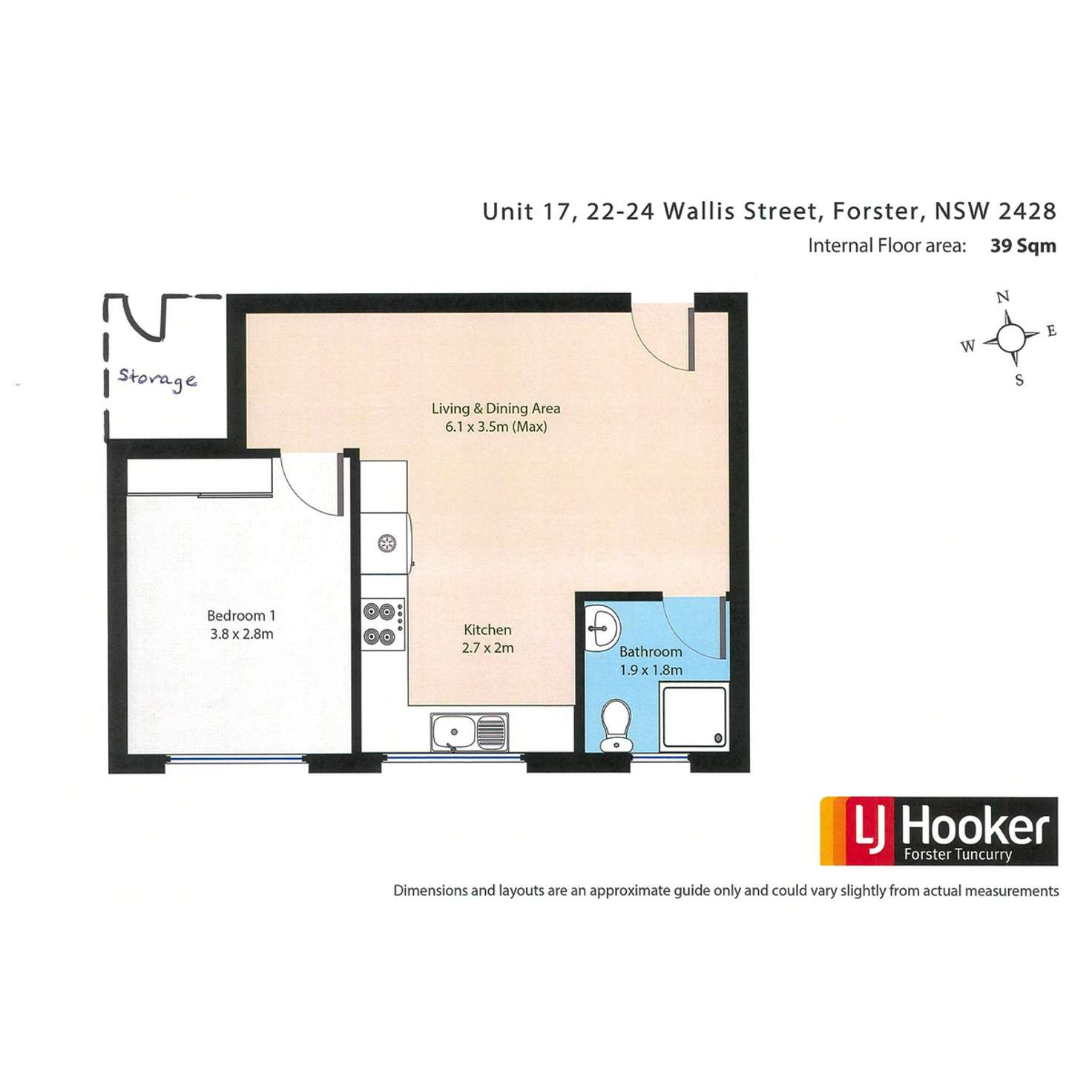 Floorplan of Homely unit listing, 17/22-24 Wallis Street, Forster NSW 2428