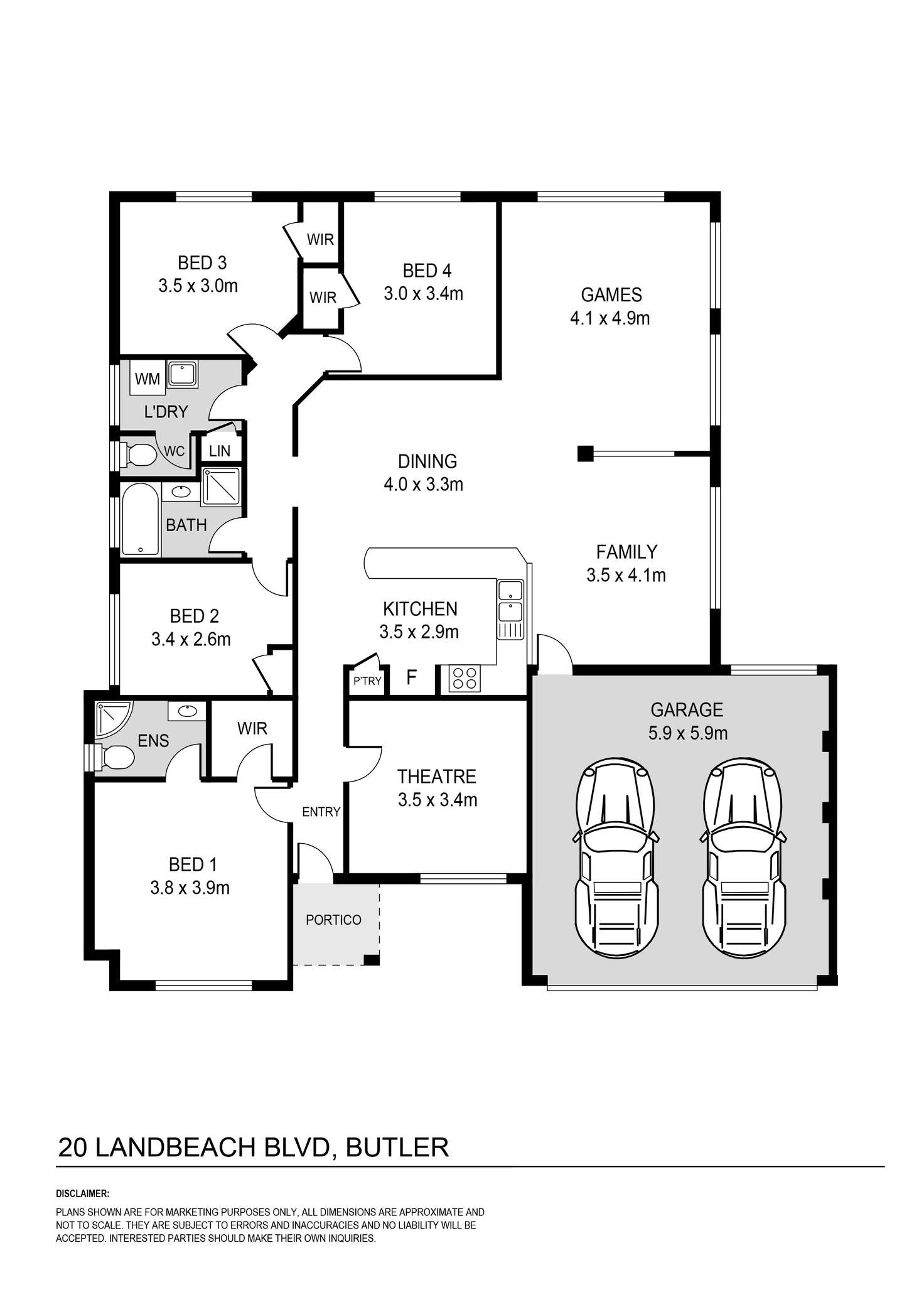 Floorplan of Homely house listing, 20 Landbeach Blvd, Butler WA 6036