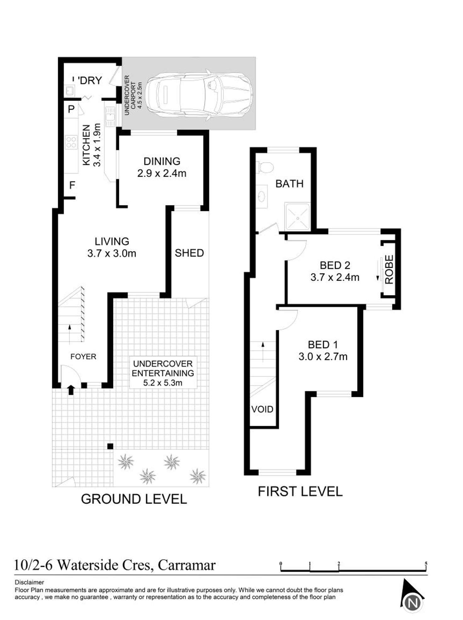 Floorplan of Homely townhouse listing, 10/2 Waterside Crescent, Carramar NSW 2163