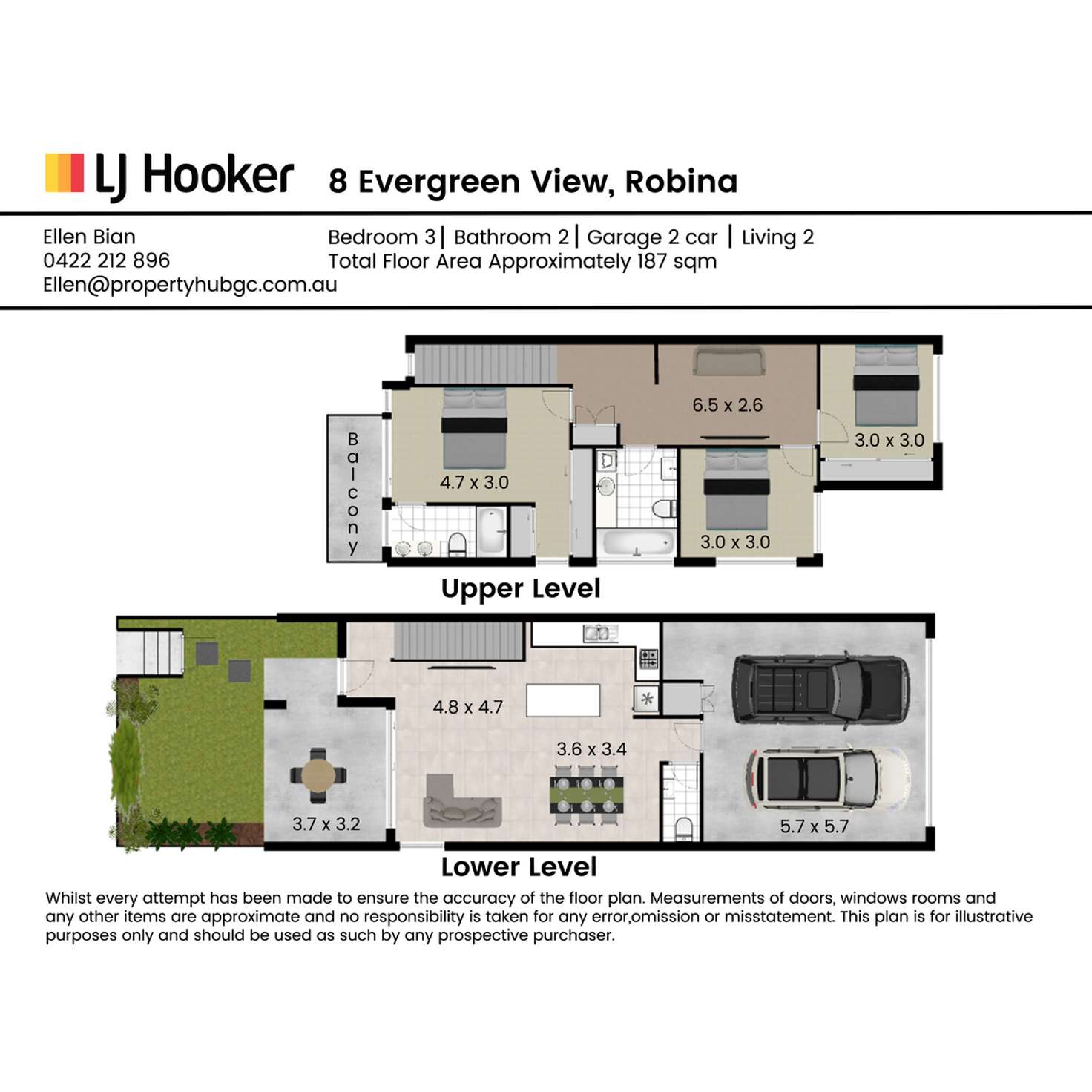 Floorplan of Homely townhouse listing, 8 Evergreen View, Robina QLD 4226