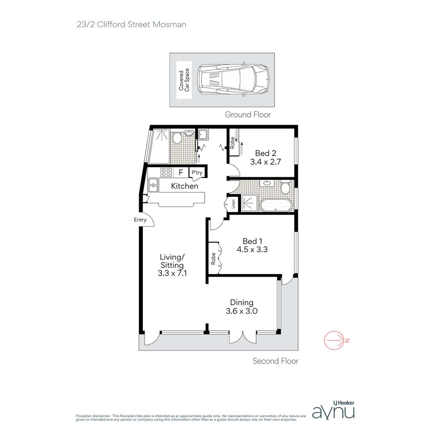 Floorplan of Homely apartment listing, 23/2 Clifford Street, Mosman NSW 2088
