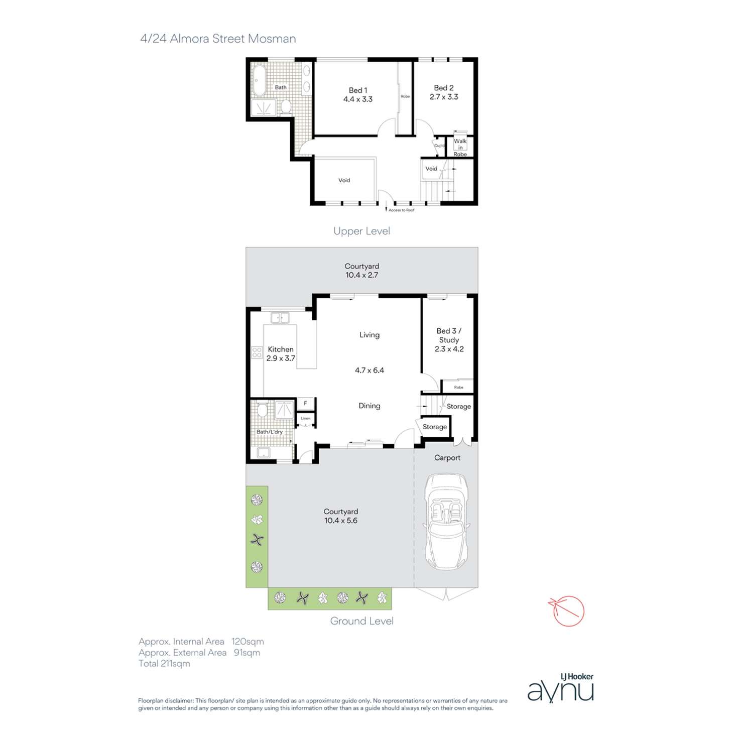 Floorplan of Homely townhouse listing, 4/24 Almora Street, Mosman NSW 2088