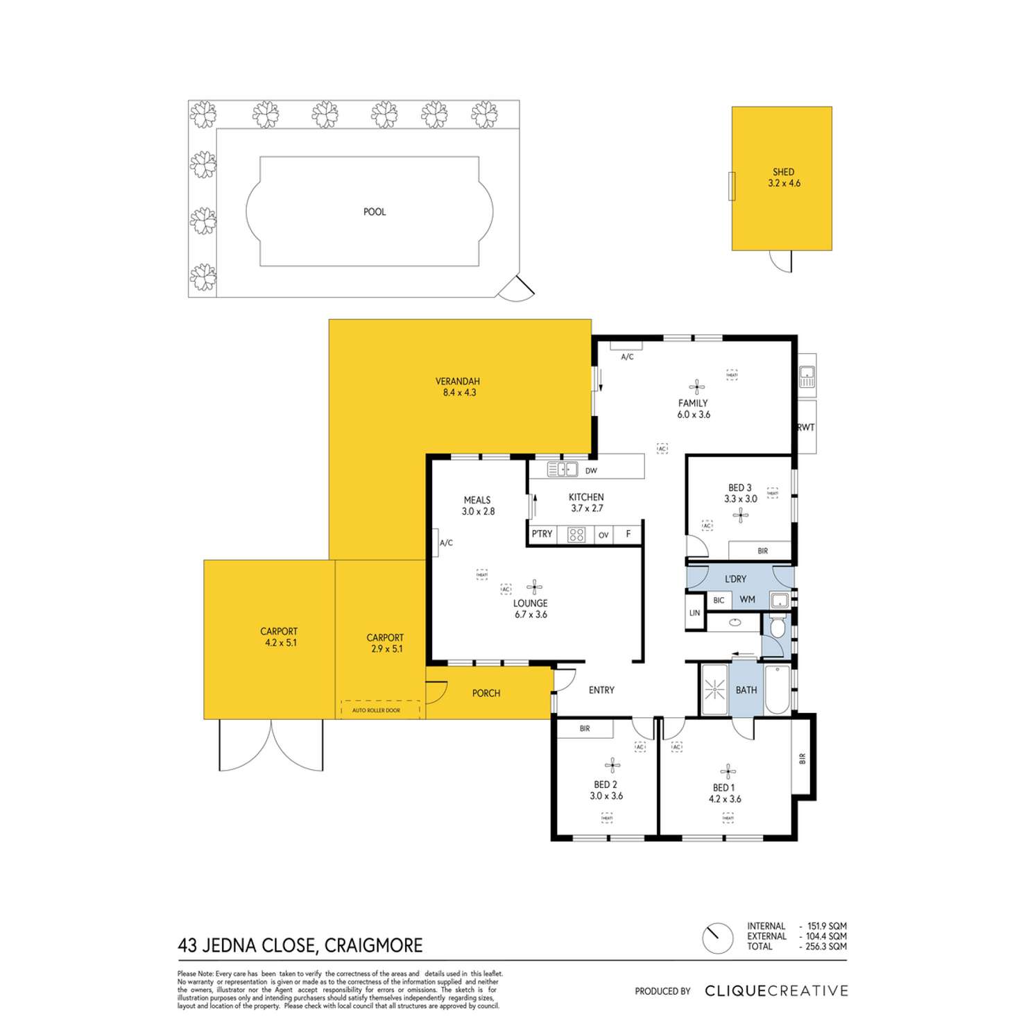 Floorplan of Homely house listing, 43 Jedna Close, Craigmore SA 5114