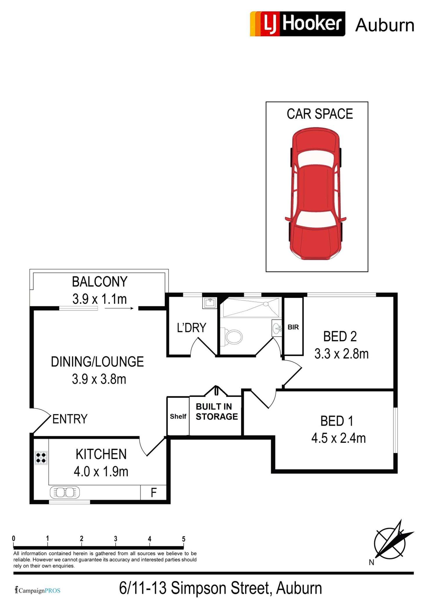 Floorplan of Homely apartment listing, 6/11-13 Simpson St, Auburn NSW 2144