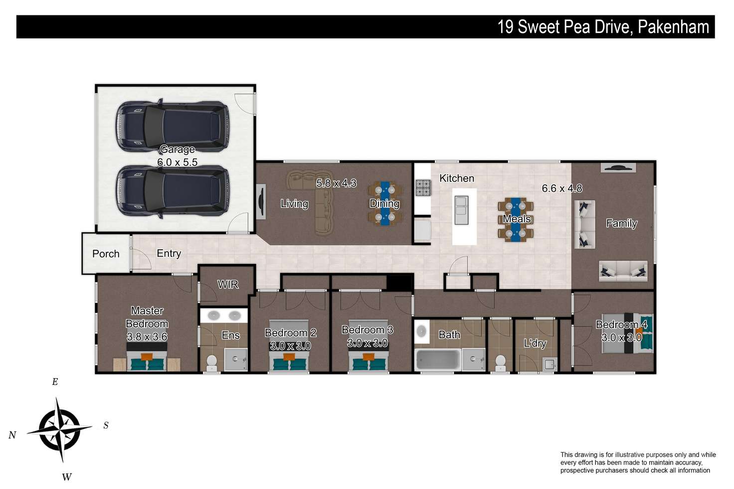 Floorplan of Homely house listing, 19 Sweet Pea Drive, Pakenham VIC 3810