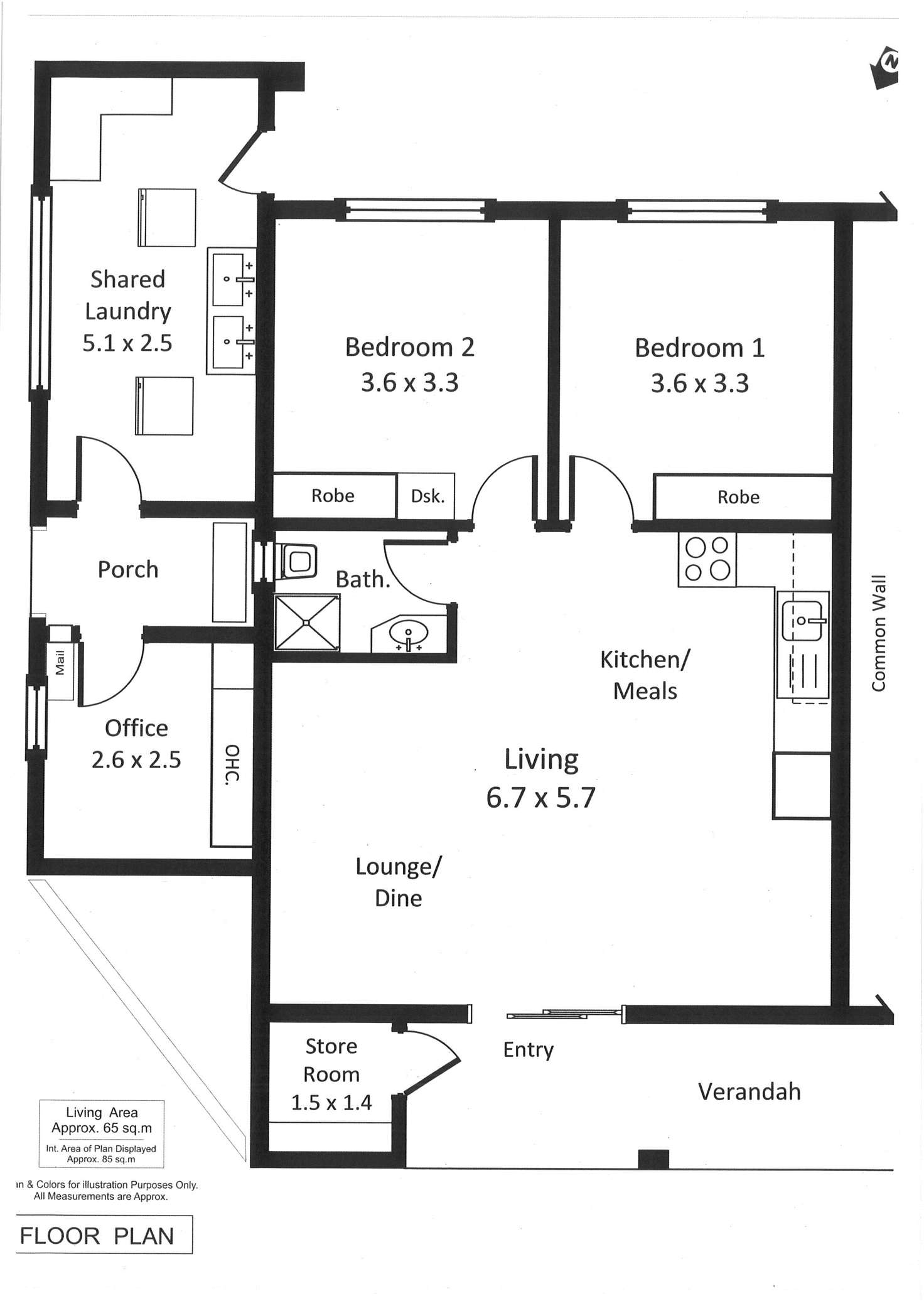 Floorplan of Homely unit listing, 6/86 Nookamka Terrace, Barmera SA 5345