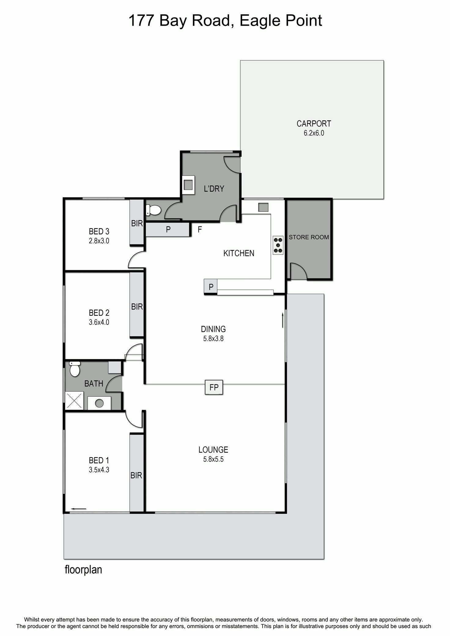 Floorplan of Homely house listing, 177 Bay Road, Eagle Point VIC 3878