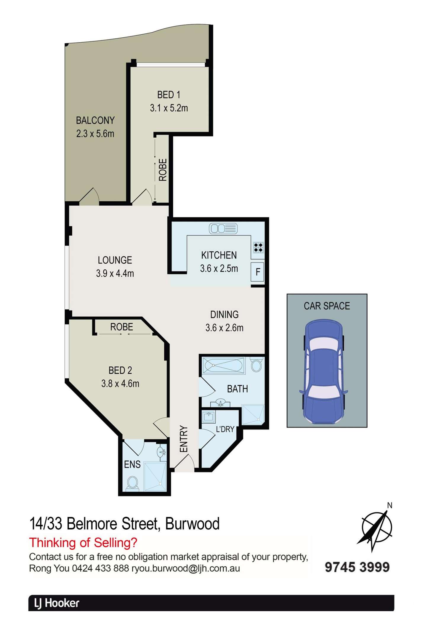 Floorplan of Homely unit listing, 14/33 Belmore Street, Burwood NSW 2134