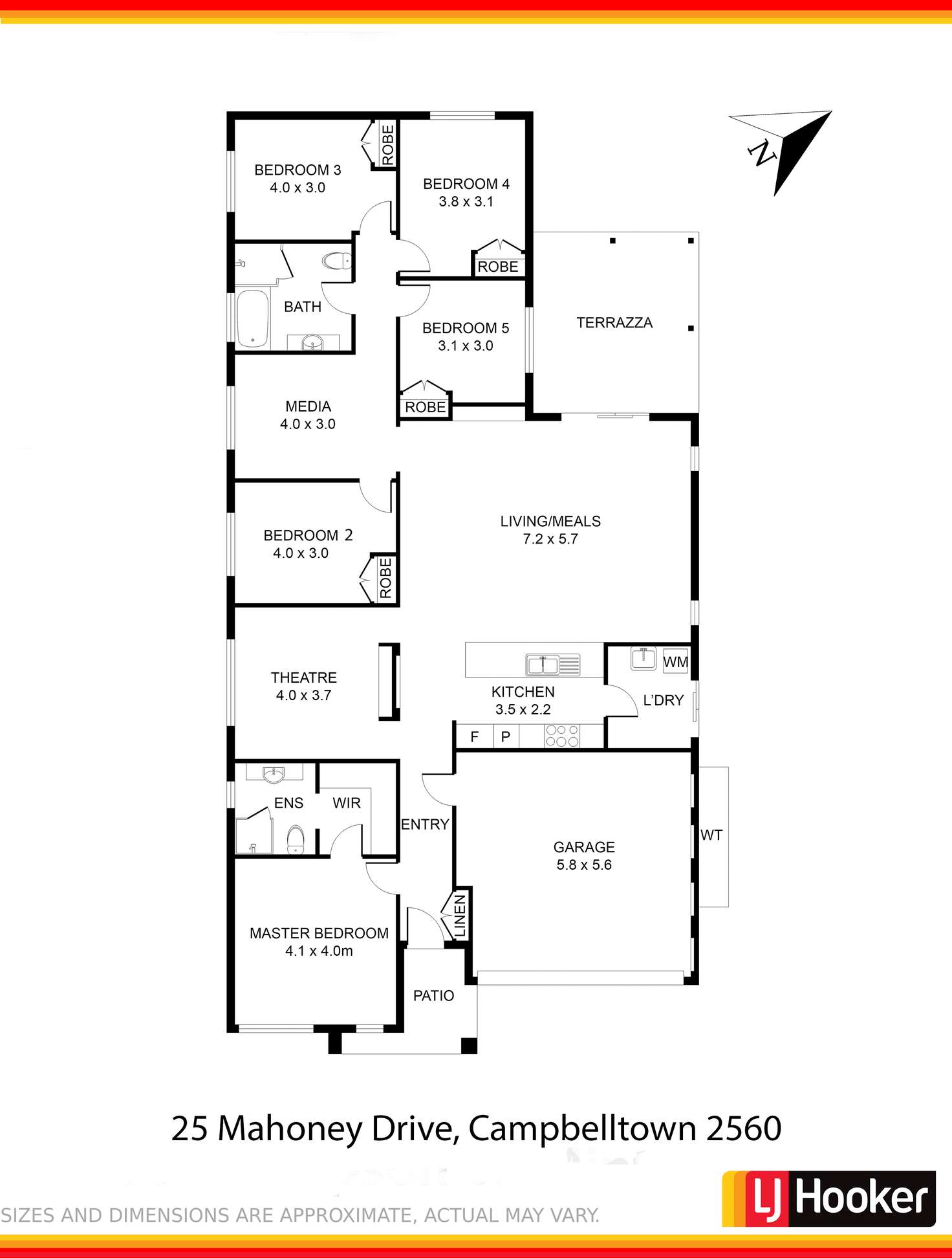 Floorplan of Homely house listing, 25 Mahoney Drive, Campbelltown NSW 2560