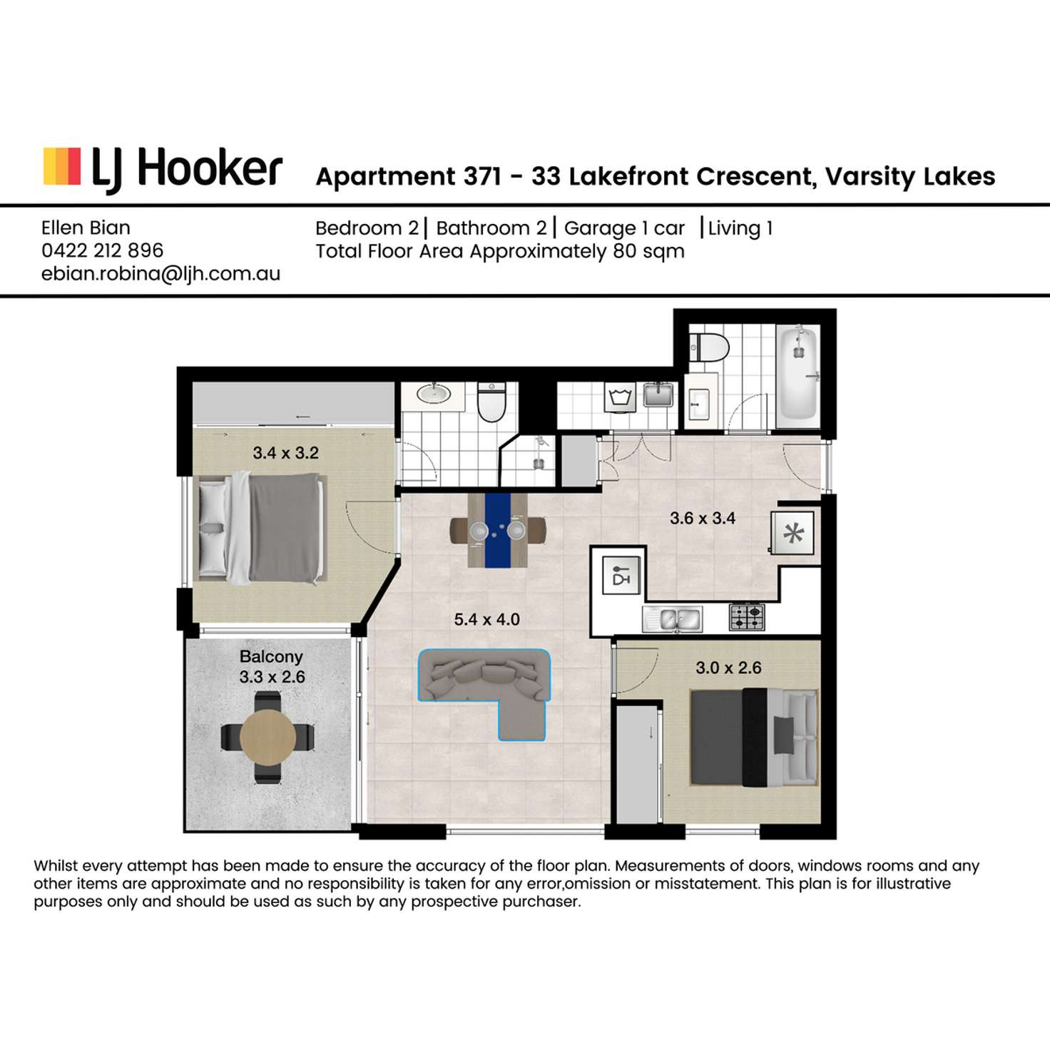 Floorplan of Homely unit listing, 371/33 Lakefront Crescent, Varsity Lakes QLD 4227