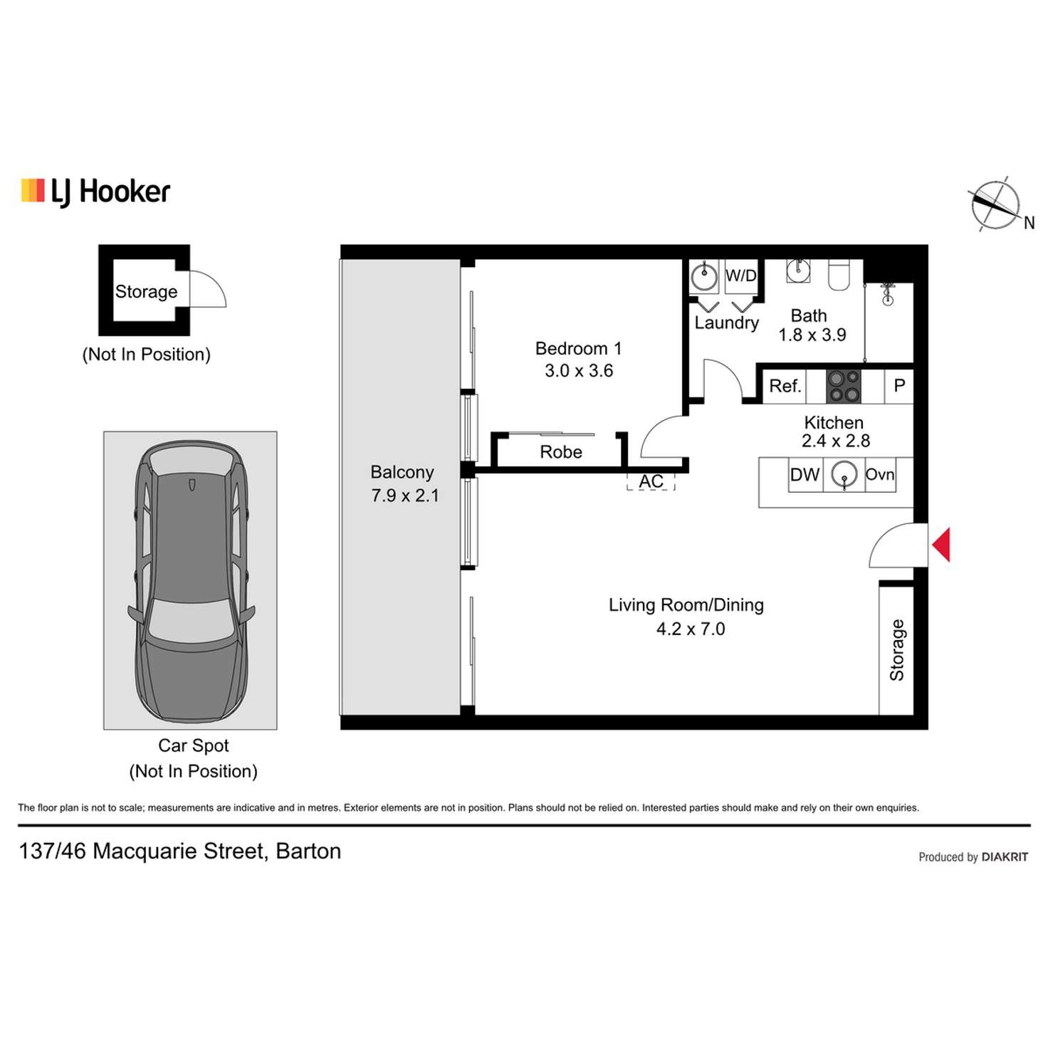 Floorplan of Homely apartment listing, 137/46 Macquarie Street, Barton ACT 2600