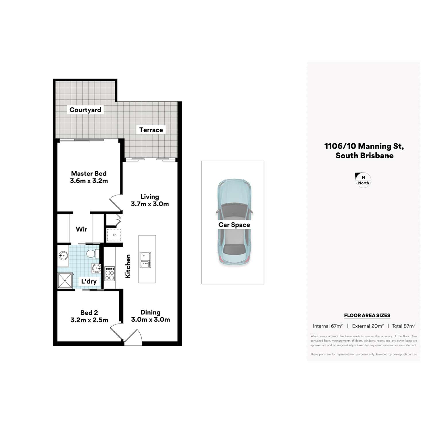 Floorplan of Homely apartment listing, 1106/10 Manning Street, South Brisbane QLD 4101