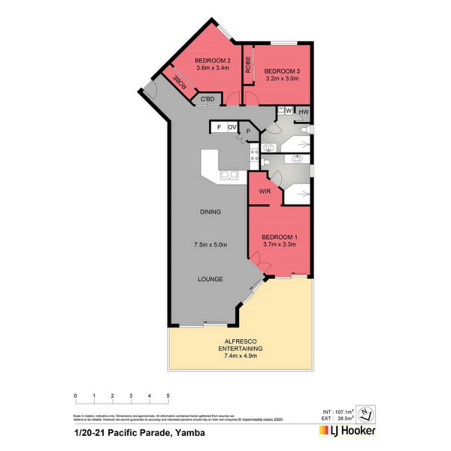 Floorplan of Homely apartment listing, 1/20-21 Pacific Parade, Yamba NSW 2464