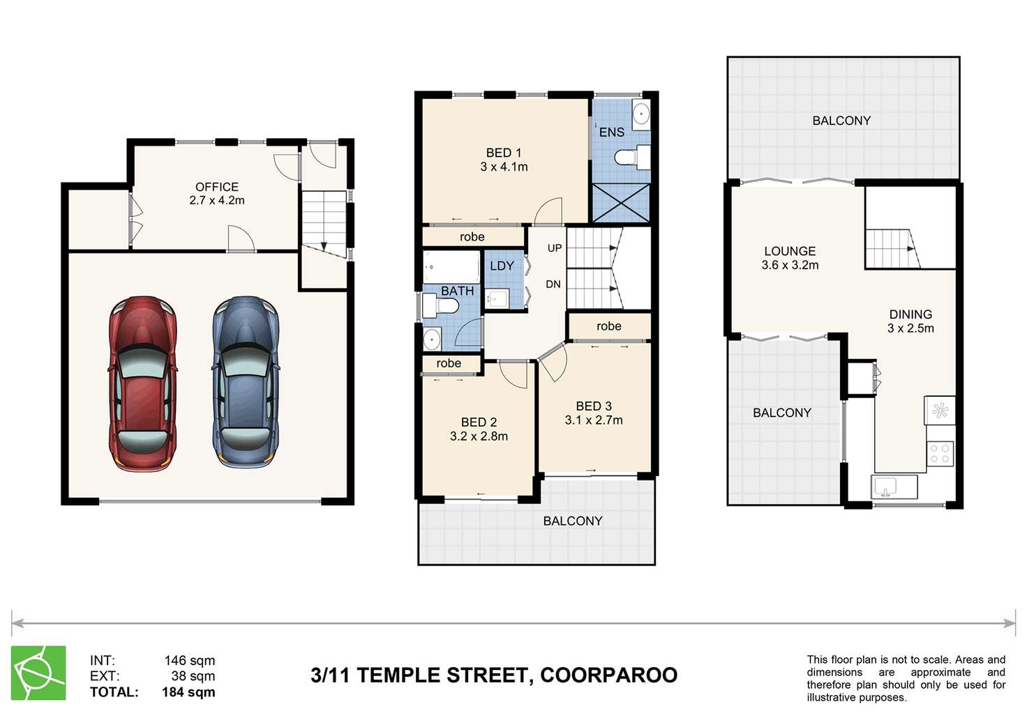 Floorplan of Homely townhouse listing, 3/11 Temple Street, Coorparoo QLD 4151