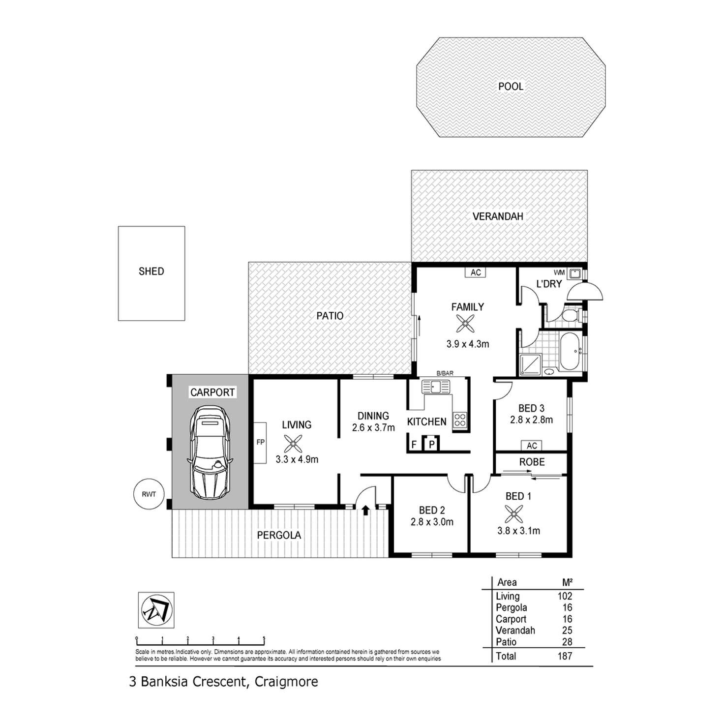 Floorplan of Homely house listing, 3 Banksia Crescent, Craigmore SA 5114